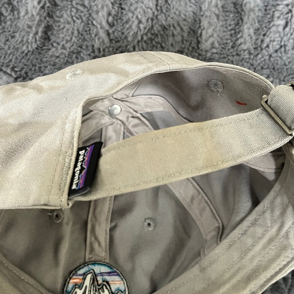 Patagonia Mountain Logo Baseball Cap Gray Cotton Adjustable Strap - Picture 5 of 6